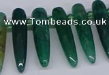 CTD2728 Top drilled 8*35mm bullet agate gemstone beads wholesale