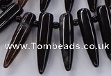 CTD2729 Top drilled 8*35mm bullet agate gemstone beads wholesale