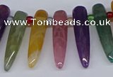 CTD2730 Top drilled 8*35mm bullet agate gemstone beads wholesale