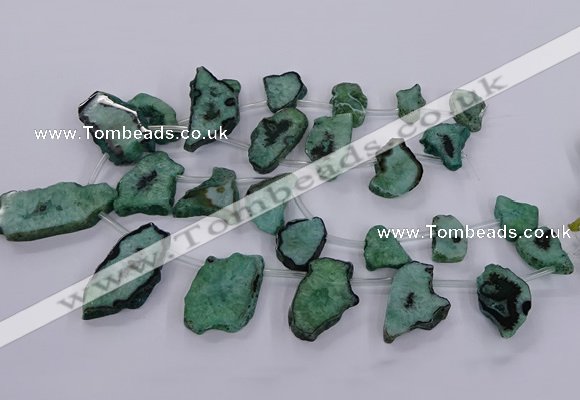 CTD2750 Top drilled 18*25mm - 25*50mm freeform druzy agate beads