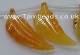 CTD2772 Top drilled 20*45mm - 25*55mm carved leaf agate beads