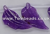 CTD2773 Top drilled 20*45mm - 25*55mm carved leaf agate beads