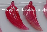 CTD2774 Top drilled 20*45mm - 25*55mm carved leaf agate beads