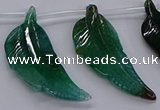 CTD2776 Top drilled 20*45mm - 25*55mm carved leaf agate beads