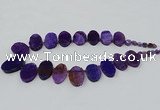 CTD2782 Top drilled 15*25mm - 25*40mm oval agate gemstone beads