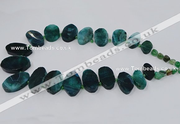 CTD2785 Top drilled 15*25mm - 25*40mm oval agate gemstone beads