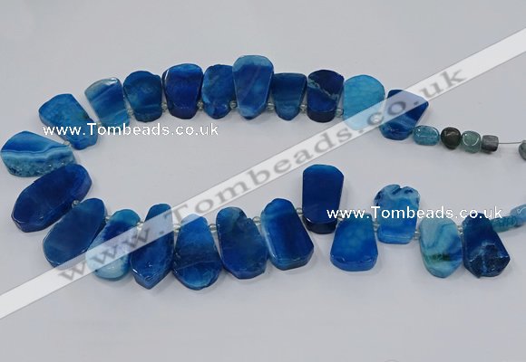 CTD2807 Top drilled 15*30mm - 20*40mm freeform agate gemstone beads