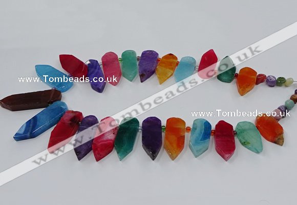 CTD2816 Top drilled 15*30mm - 15*45mm sticks agate gemstone beads