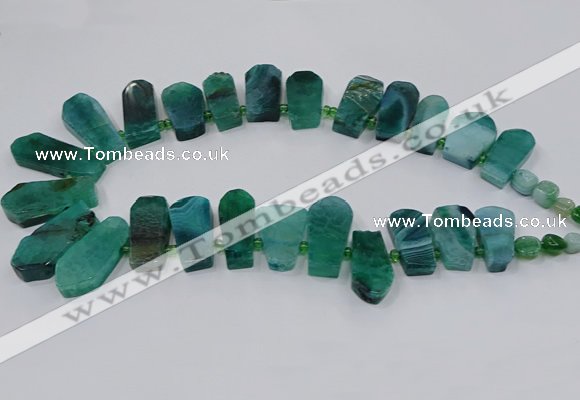 CTD2823 Top drilled 15*30mm - 18*45mm sticks agate gemstone beads