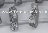 CTD2842 Top drilled 15*20mm - 18*40mm freeform plated druzy agate beads