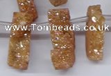 CTD2844 Top drilled 15*20mm - 18*40mm freeform plated druzy agate beads