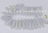 CTD2850 Top drilled 10*20mm - 15*50mm sticks plated quartz beads