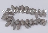 CTD2851 Top drilled 10*20mm - 15*50mm sticks plated quartz beads
