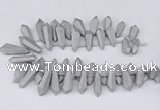 CTD2852 Top drilled 10*20mm - 15*50mm sticks plated quartz beads