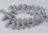 CTD2862 Top drilled 15*20mm - 22*50mm sticks plated quartz beads