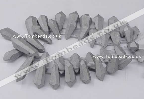 CTD2862 Top drilled 15*20mm - 22*50mm sticks plated quartz beads