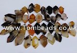 CTD2871 Top drilled 12*25mm - 18*45mm sticks agate gemstone beads