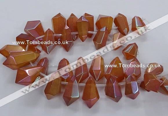 CTD2881 Top drilled 15*20mm - 22*50mm sticks plated quartz beads