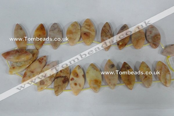 CTD30 Top drilled 15*30mm – 18*37mm marquise Morocco agate beads