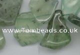 CTD305 Top drilled 15*20mm - 20*25mm freeform green rutilated quartz beads