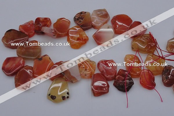 CTD307 Top drilled 15*20mm - 20*25mm freeform red agate beads