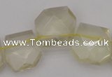 CTD310 Top drilled 15*18mm - 18*20mm faceted freeform lemon quartz beads