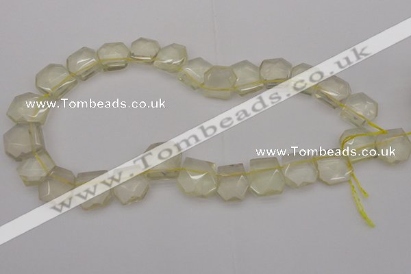 CTD310 Top drilled 15*18mm - 18*20mm faceted freeform lemon quartz beads