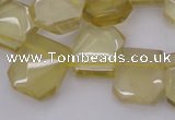 CTD312 Top drilled 15*18mm - 18*20mm faceted freeform lemon quartz beads