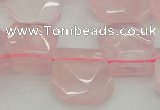 CTD314 Top drilled 15*18mm - 18*20mm faceted freeform rose quartz beads