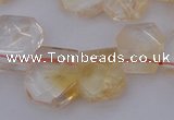 CTD315 Top drilled 15*18mm - 18*20mm faceted freeform citrine beads