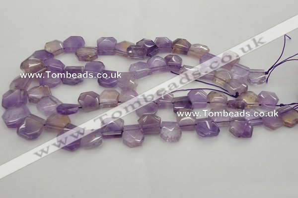 CTD316 Top drilled 15*18mm - 18*20mm faceted freeform ametrine beads