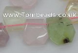 CTD317 15*18mm - 18*20mm faceted freeform multicolor quartz beads