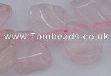 CTD320 Top drilled 15*20mm - 20*25mm freeform rose quartz beads