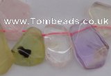 CTD321 Top drilled 15*20mm - 20*25mm freeform multicolor quartz beads