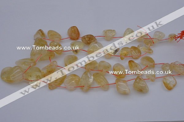 CTD323 Top drilled 15*20mm - 20*30mm freeform citrine beads