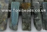 CTD331 Top drilled 10*20mm - 12*35mm sticks labradorite beads