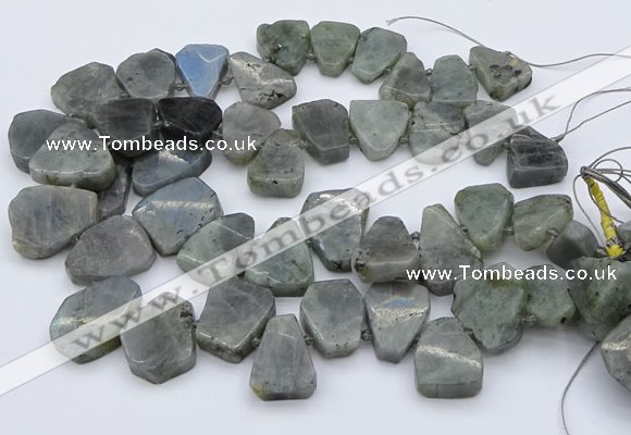 CTD333 Top drilled 15*20mm - 25*30mm freeform labradorite beads