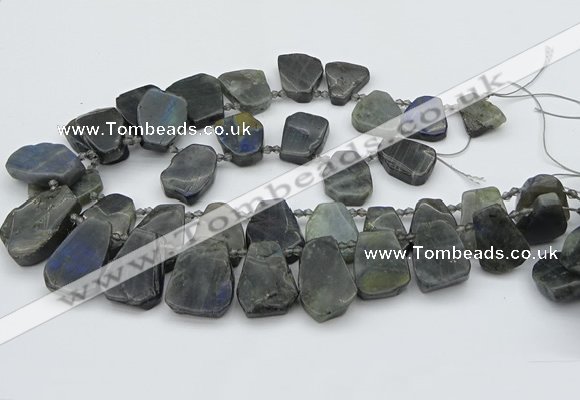 CTD334 Top drilled 15*20mm - 25*30mm freeform labradorite beads