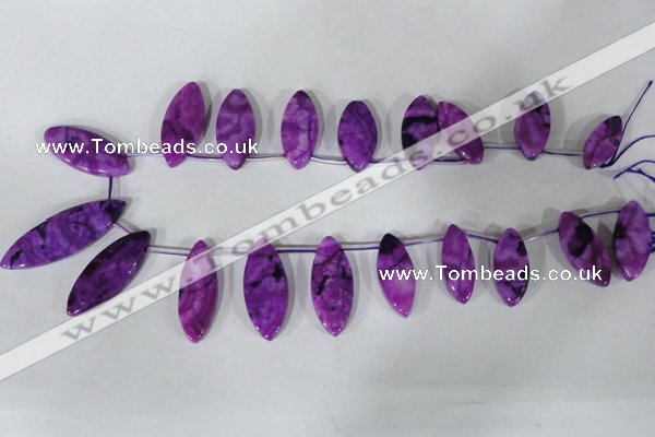 CTD34 Top drilled 10*24mm – 17*40mm marquise crazy lace agate beads