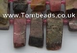 CTD3502 Top drilled 10*25mm - 10*45mm sticks rhodochrosite beads