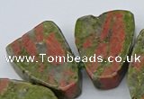 CTD3505 Top drilled 15*20mm - 25*30mm freeform unakite beads