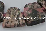 CTD3508 Top drilled 15*20mm - 25*30mm freeform rhodonite beads