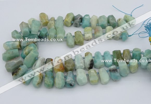 CTD3528 Top drilled 10*15mm - 15*25mm faceted nuggets amazonite beads