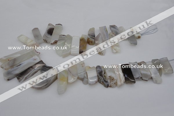 CTD353 Top drilled 10*28mm - 10*50mm wand botswana agate beads