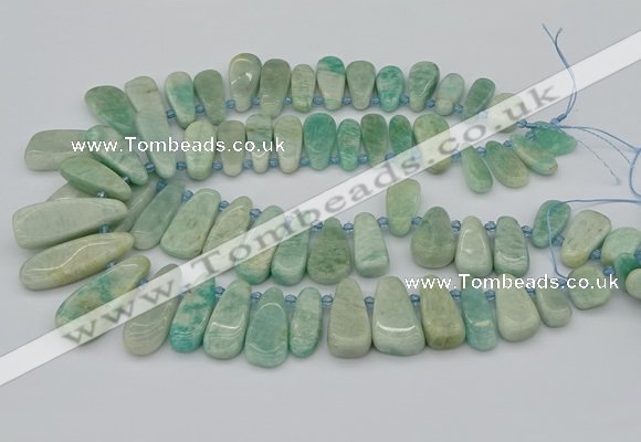 CTD3530 Top drilled 10*22mm - 15*45mm freeform amazonite beads