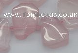 CTD3533 Top drilled 15*20mm - 25*30mm freeform rose quartz beads