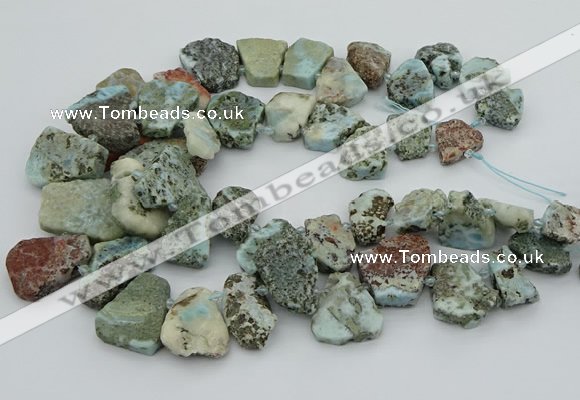 CTD3539 Top drilled 15*20mm - 25*30mm freeform larimar beads