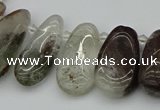 CTD3541 Top drilled 10*22mm - 15*45mm freeform green phantom quartz beads