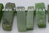 CTD3546 Top drilled 10*20mm - 12*35mm sticks Canadian jade beads