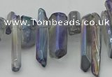 CTD3551 Top drilled 10*20mm - 12*30mm sticks plated quartz beads